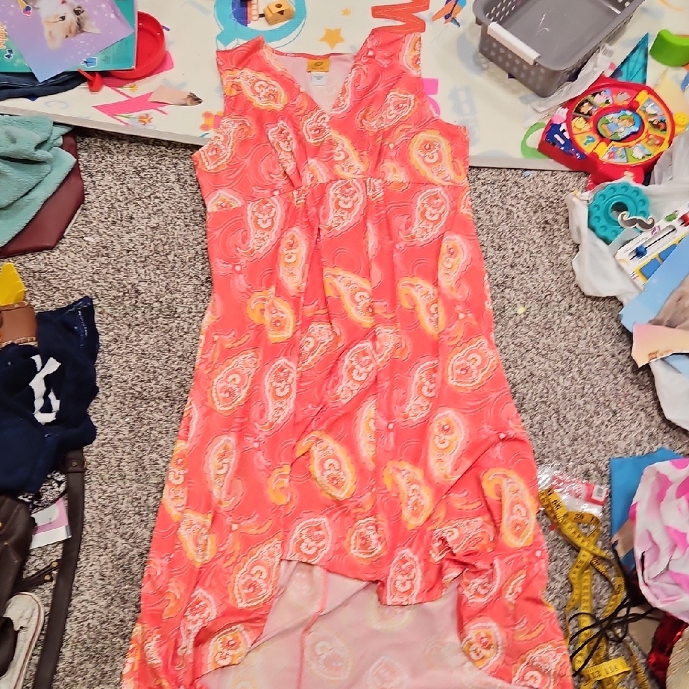 Ruby Rd. Womens Dress in Pink and Orange. Size Large